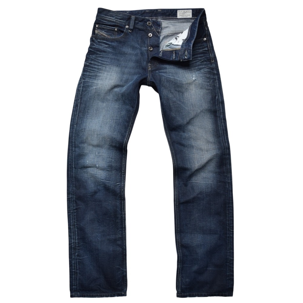 Diesel Larkee Relaxed Men's 30x32 Faded Dark Wash 0880F Distressed Jeans - NWOT